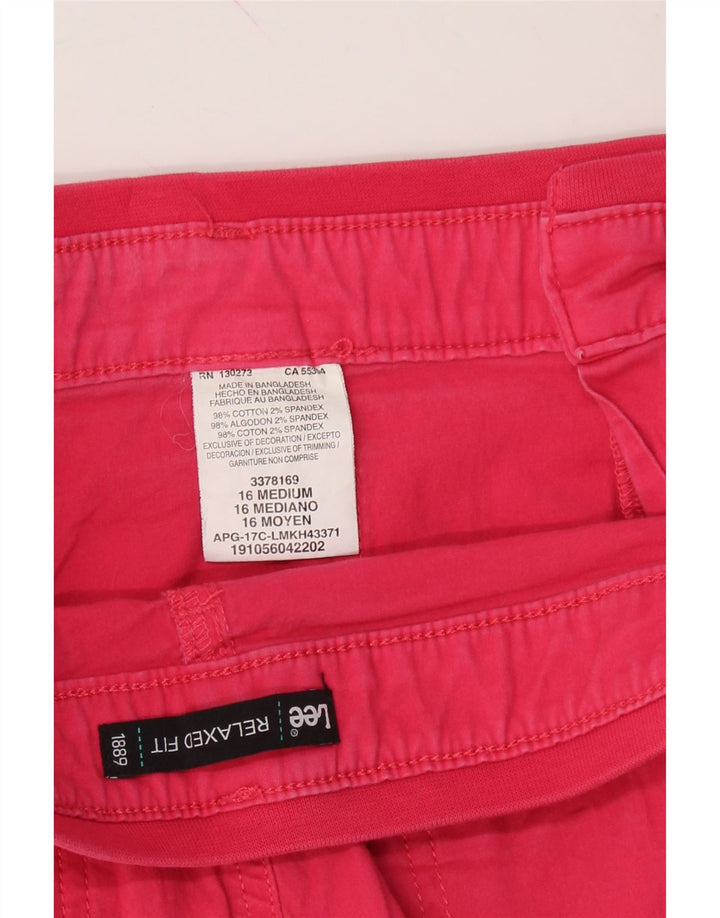LEE Womens Relaxed Fit Cargo Shorts US 16 2XL W38  Pink Cotton Vintage Lee and Second-Hand Lee from Messina Hembry 
