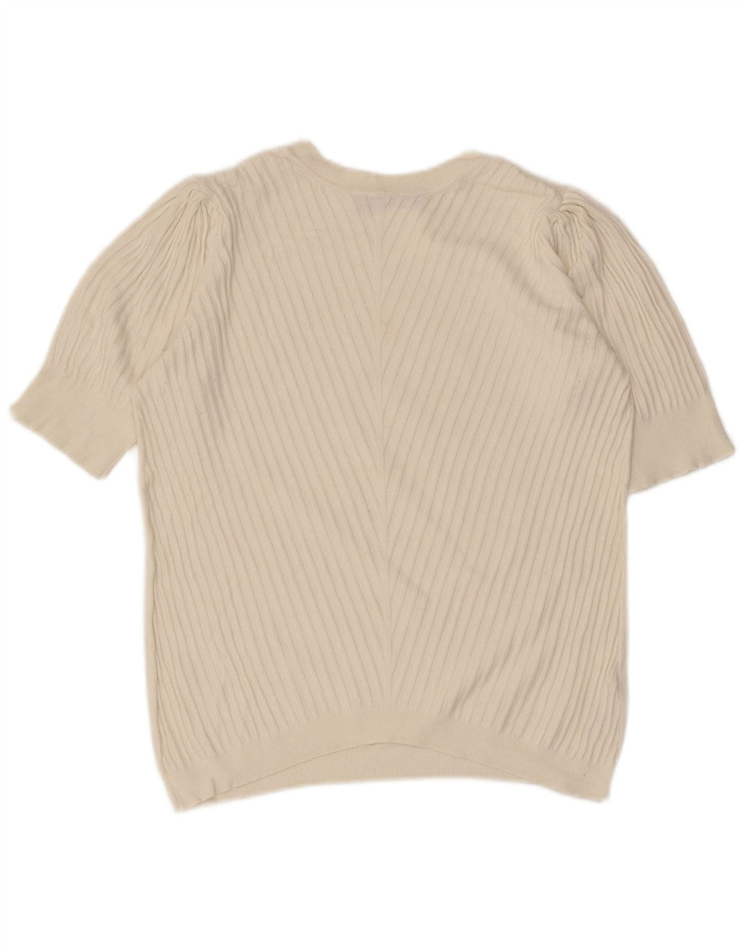Suéter feminino Marks & Spencer com gola redonda e gola redonda, tamanho pequeno, off white