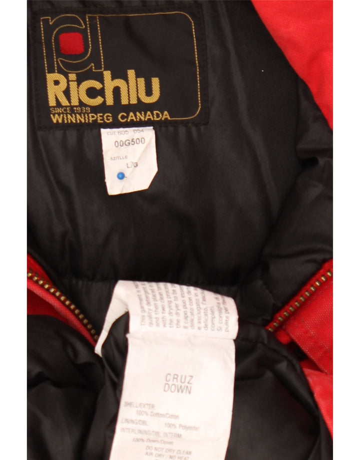 Casaco masculino acolchoado com capuz Richlu UK 40 grande algodão vermelho