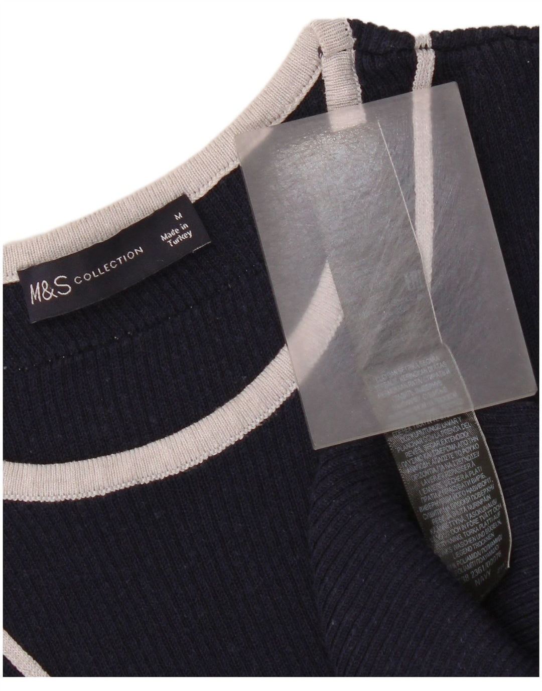 Vestido suéter feminino sem mangas da Marks & Spencer Reino Unido 12 médio azul marinho