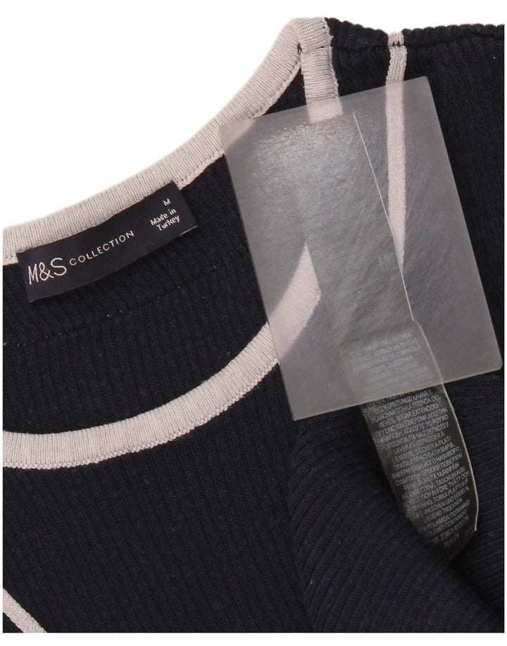 Vestido suéter feminino sem mangas da Marks & Spencer Reino Unido 12 médio azul marinho