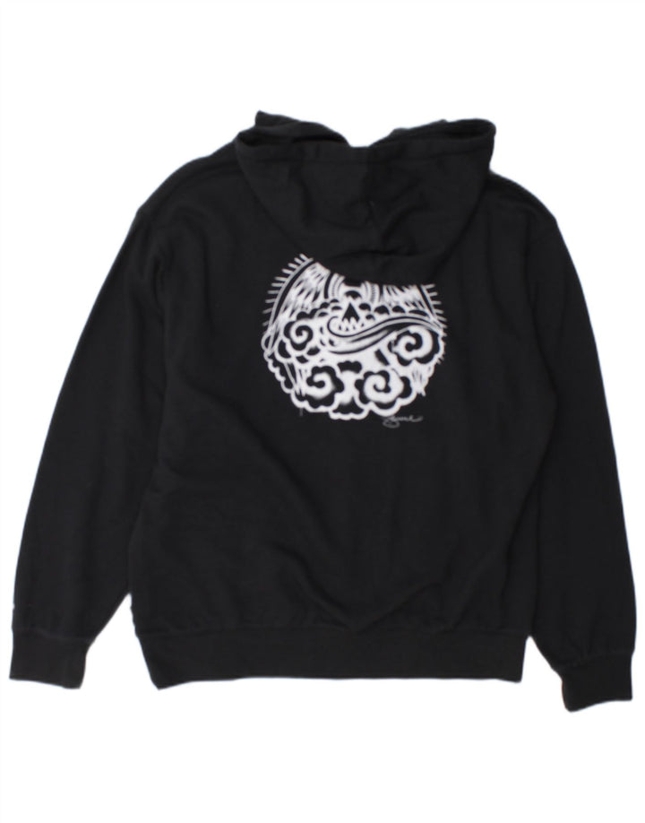 Volcom masculino gráfico moletom com capuz pequeno algodão preto