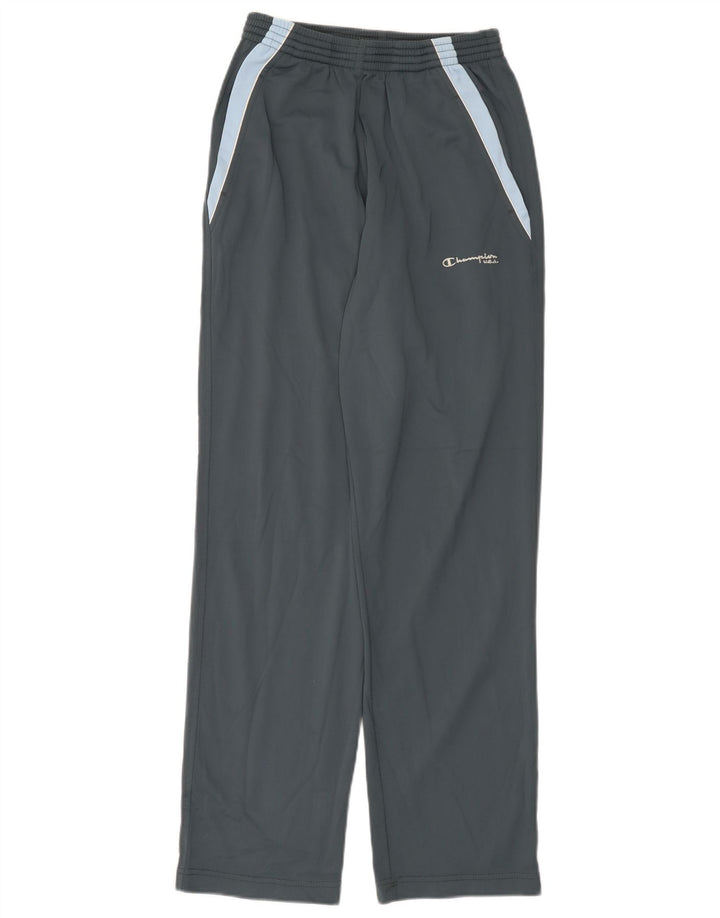 Calça de treino masculina Champion pequena cinza colorblock poliéster
