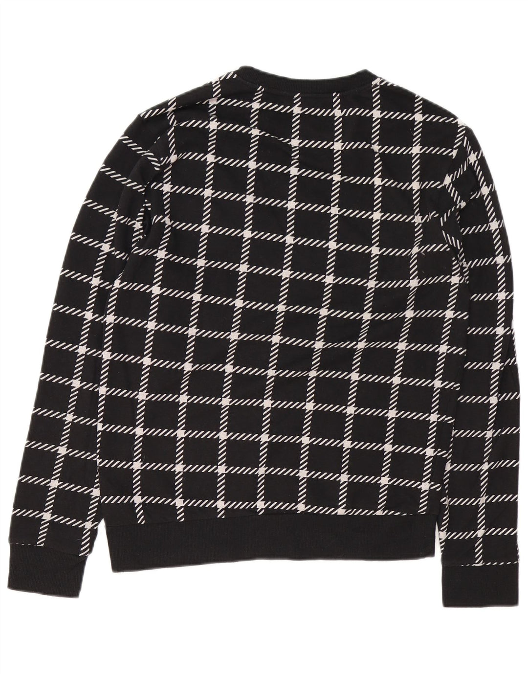CALVIN KLEIN moletom gráfico masculino jumper pequeno algodão xadrez preto