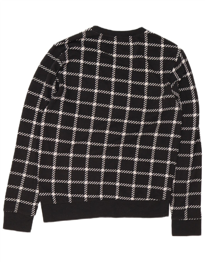 CALVIN KLEIN moletom gráfico masculino jumper pequeno algodão xadrez preto