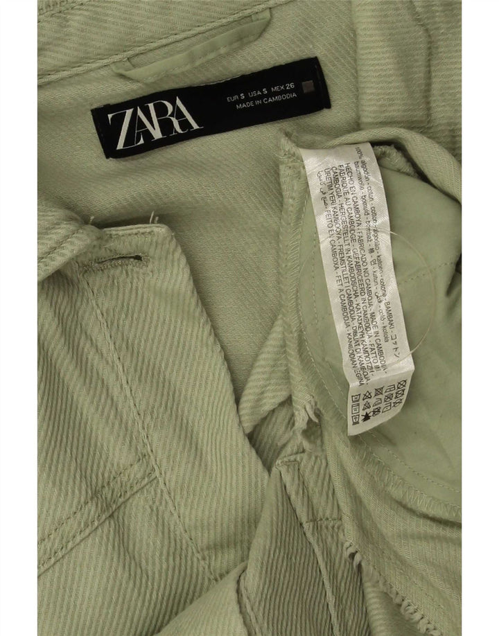 Zara Womens Oversized Bomber Jacket UK 10 pequeno algodão verde