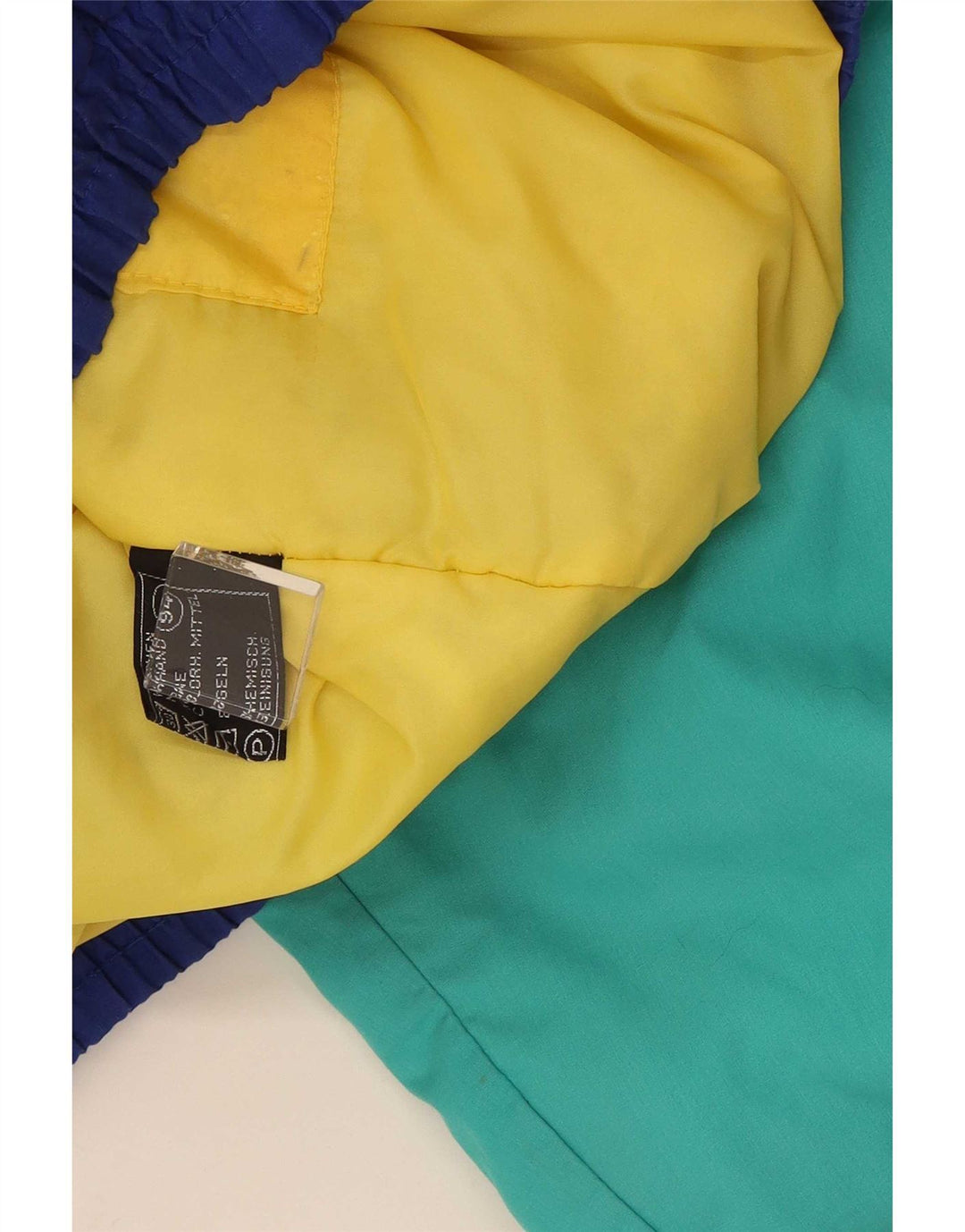 Jaqueta de esqui masculina vintage com capuz UK 38 Medium Multicolor Colorblock