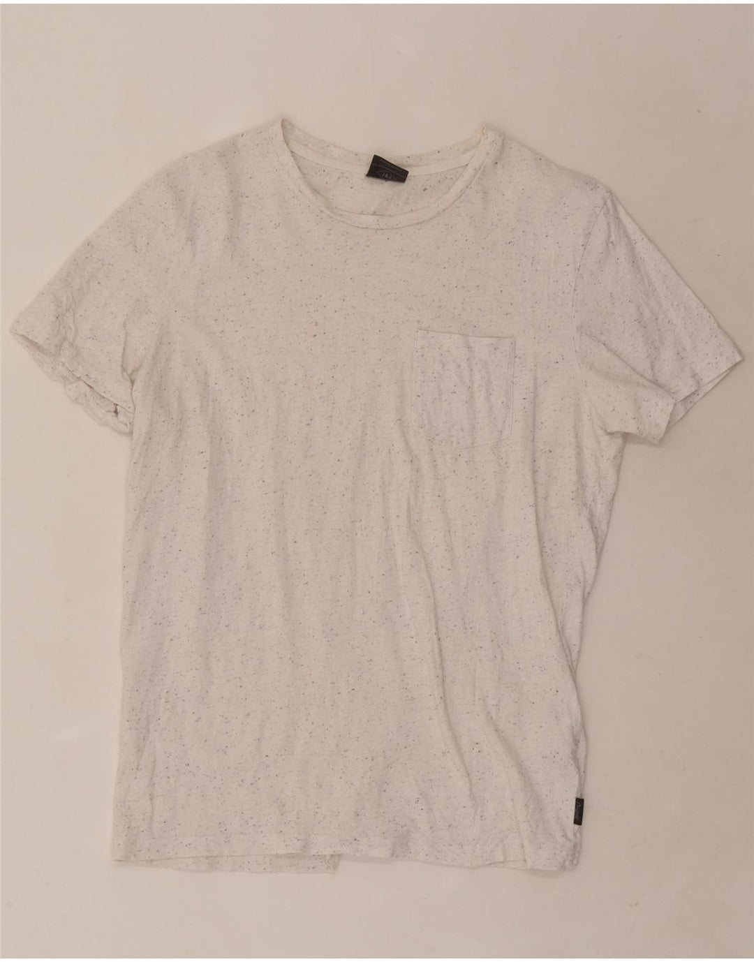 Camiseta masculina Jack & Jones de algodão manchado branco médio