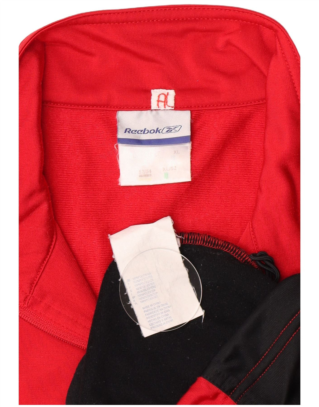 Reebok Mens Tracksuit Top Jacket Grande Poliéster Colorblock Vermelho