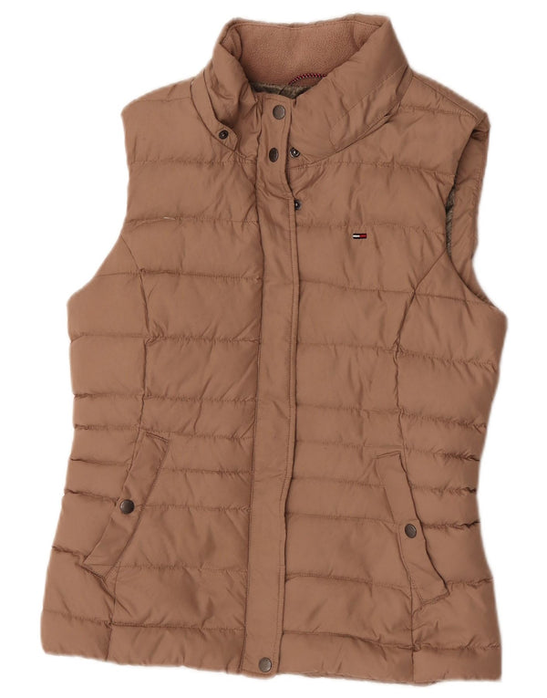 Colete acolchoado feminino Tommy Hilfiger UK 12 poliéster bege médio