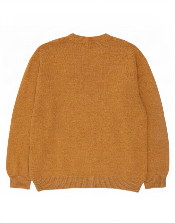Suéter vintage masculino com gola redonda XL bege