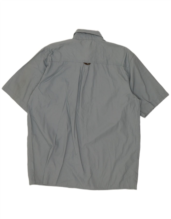 Wrangler Camisa masculina de manga curta grande algodão cinza