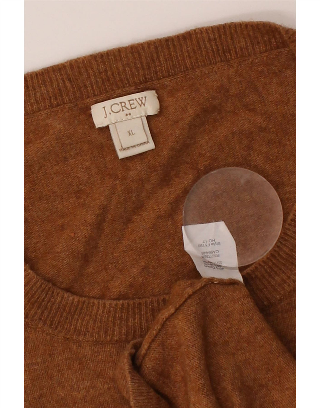 J. CREW Womens Crew Neck Jumper Sweater UK 18 XL Brown Cotton Vintage J. Crew and Second-Hand J. Crew from Messina Hembry 