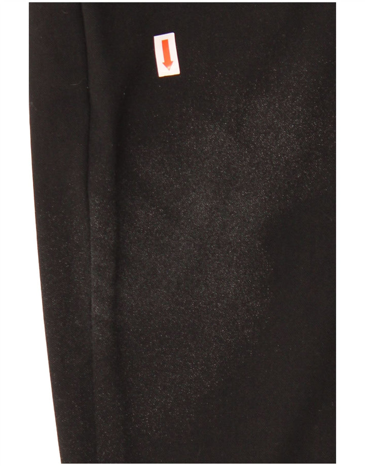 Trussardi Calça masculina reta casual IT 50 grande W32 L34 poliéster preto