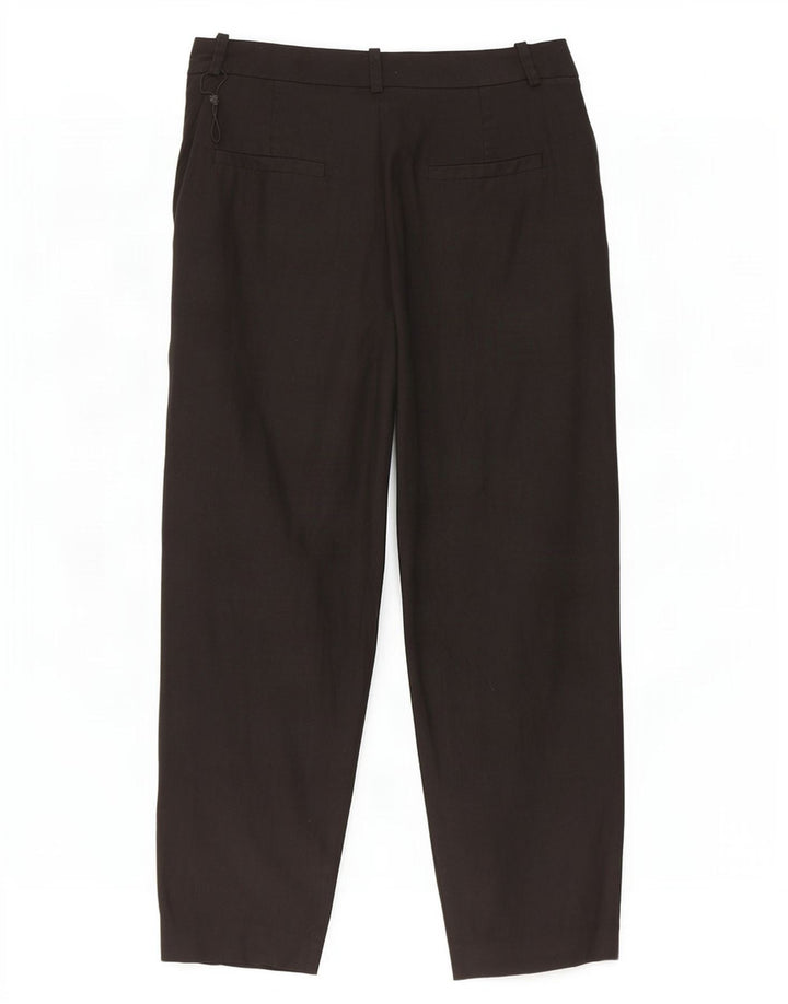 Calça cortada feminina Massimo Dutti EU 40 médio W30 L25 linho preto