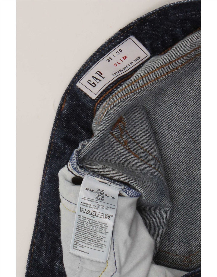 Gap Mens Slim Jeans W31 L30 Azul Marinho Algodão