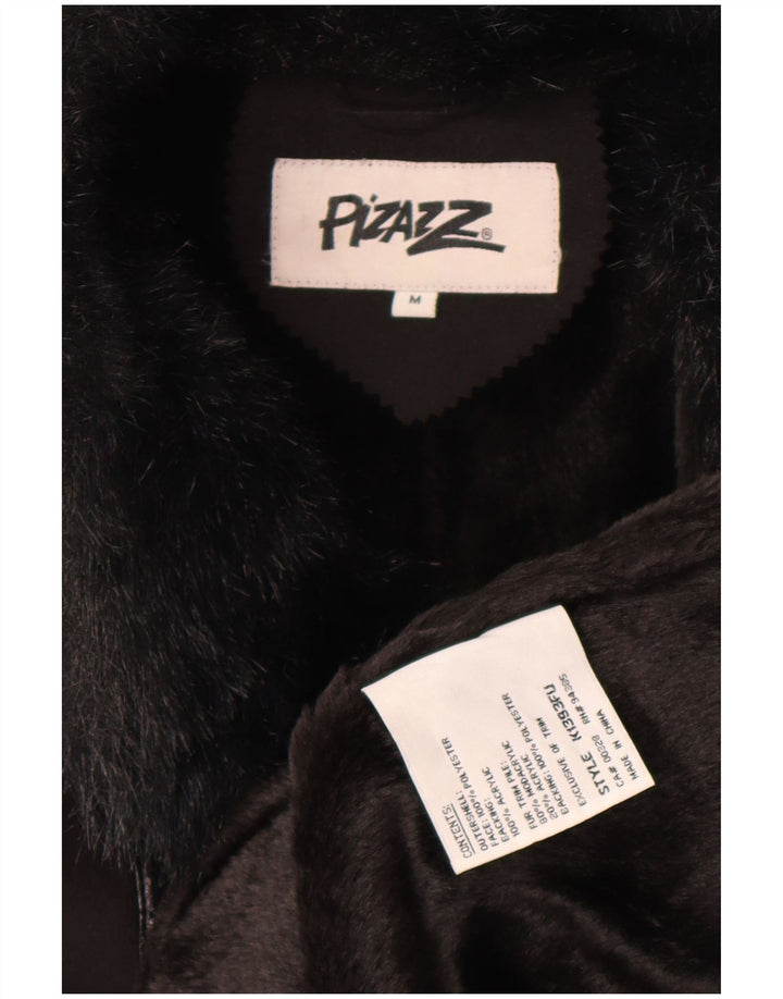 Sobretudo feminino Sherpa Pizazz UK 14 poliéster preto médio