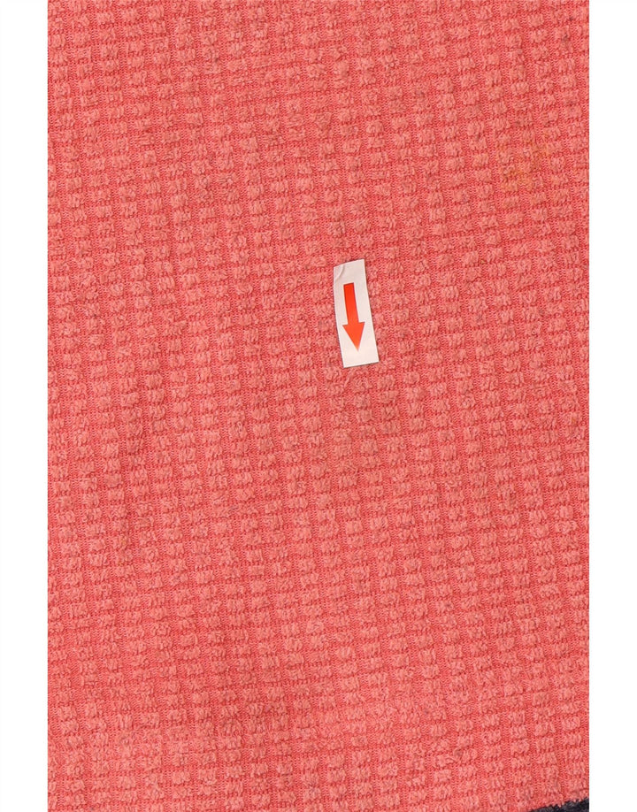 Suéter de lã feminino Weird Fish com zíper e pescoço Reino Unido 16 grande poliéster rosa