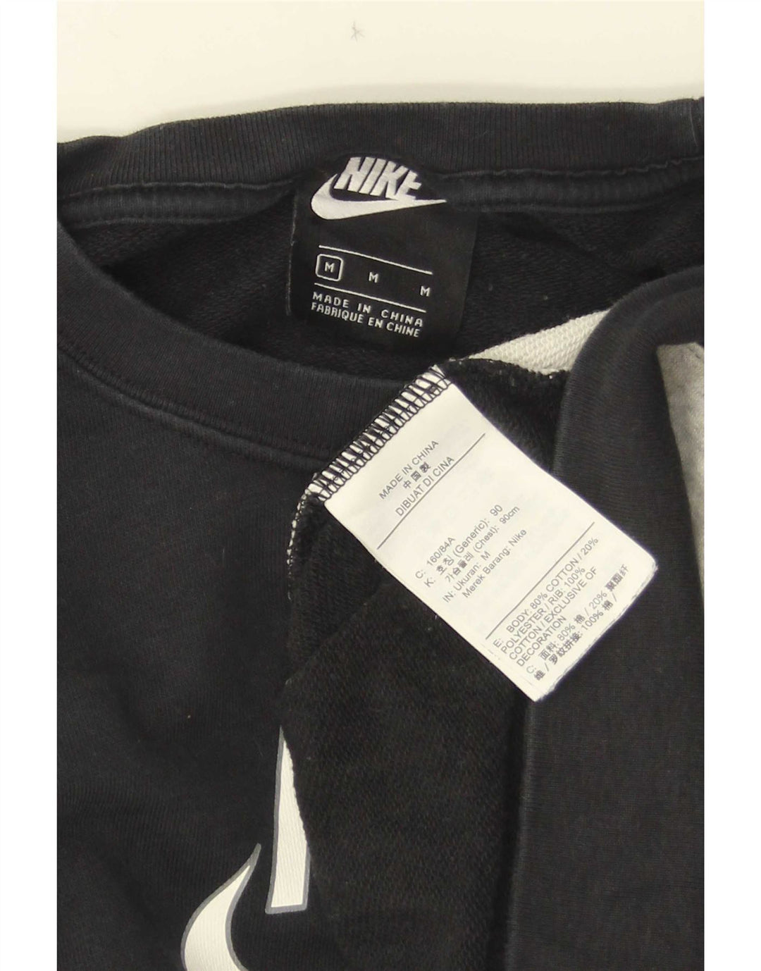 Moletom Nike Feminino Crop Graphic Jumper UK 14 Médio Preto Colourblock