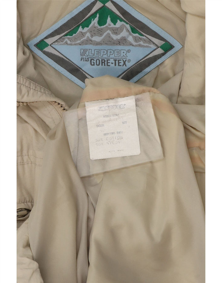 Jaqueta utilitária masculina KLEPPER Gore-Tex com capuz Reino Unido 38 algodão bege médio