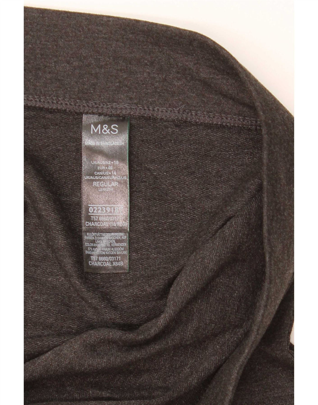 Leggings femininas Marks & Spencer UK 18 XL algodão cinza