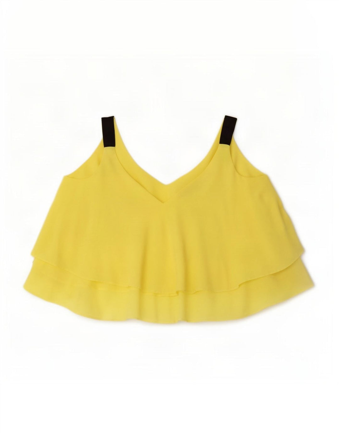 Zara Womens Oversized Cami Top UK 10 Pequeno Poliéster Amarelo