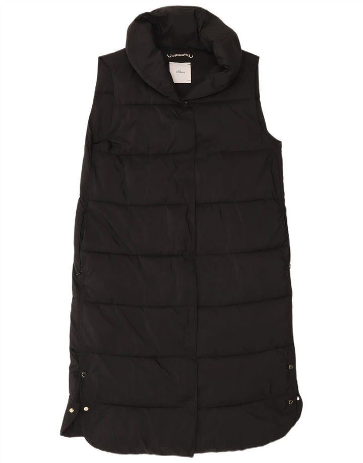 Casaco acolchoado feminino sem mangas S.Oliver UK 12 poliéster preto médio