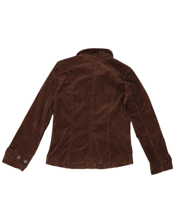 EDDIE BAUER Womens Corduroy Jacket UK 12 Medium Brown Cotton