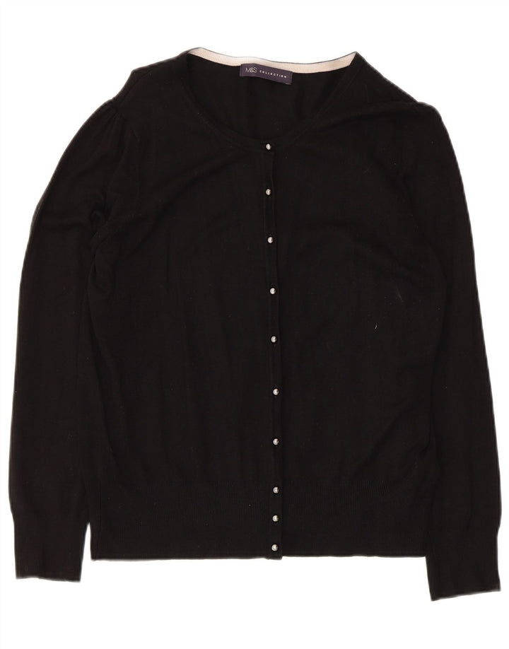 Suéter cardigã feminino Marks & Spencer UK 14 viscose preta média
