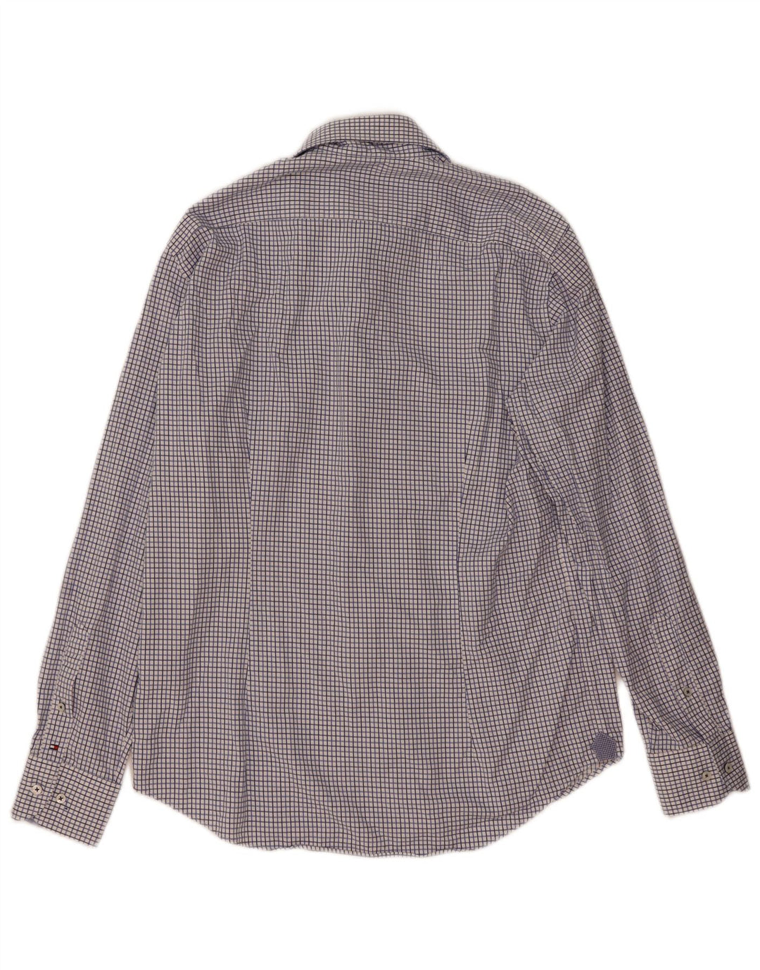 Camisa justa masculina Tommy Hilfiger tamanho 41/16 grande xadrez azul