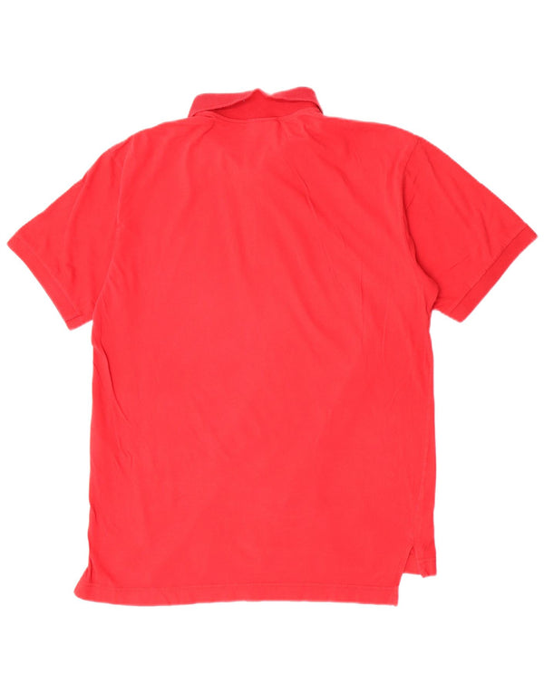 Adidas Mens Polo Shirt UK 42/44 Large Red Cotton