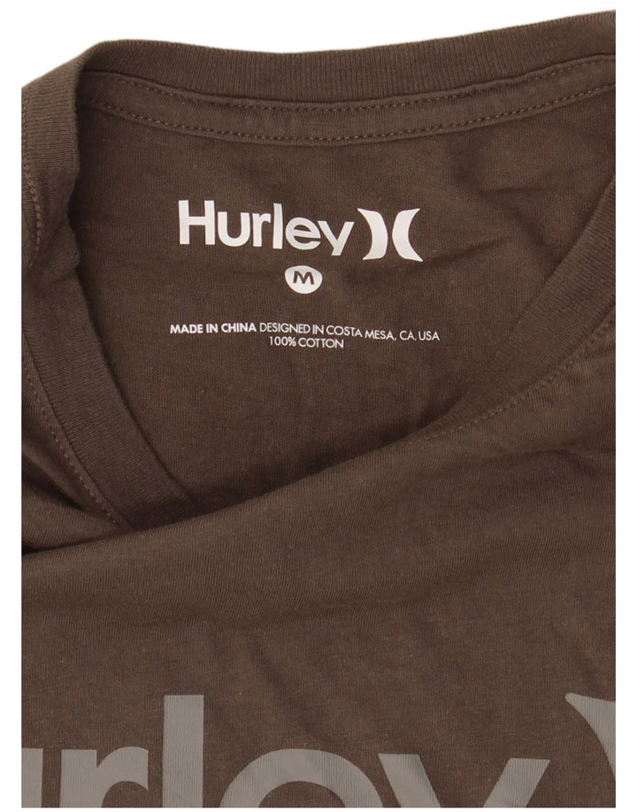 Camiseta masculina Hurley com estampa gráfica de algodão marrom médio