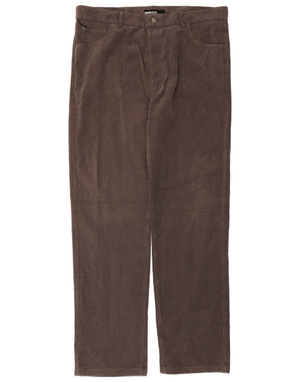 Zara Calça masculina reta casual EU 48 XL W38 L33 cinza poliéster