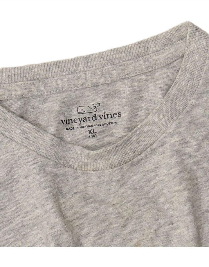 Camiseta gráfica VINEYARD VINES para meninos 15-16 anos XL cinza colorblock