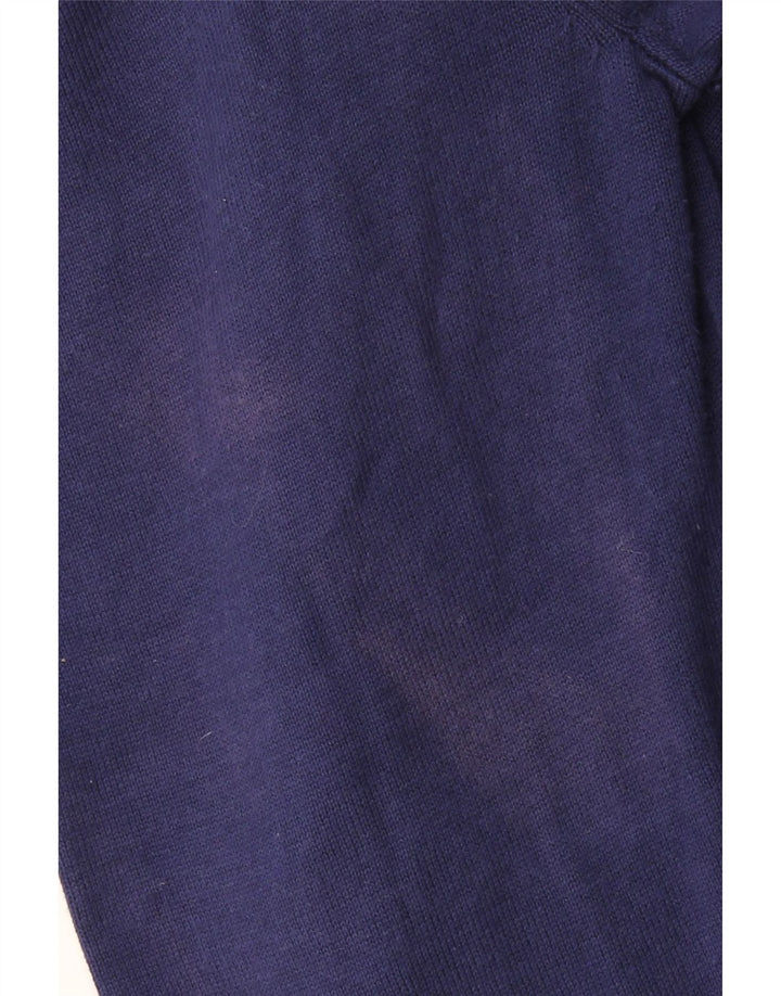 CREW CLOTHING Suéter masculino com decote em zíper 3XL algodão azul marinho