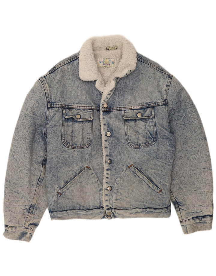 Jaqueta jeans masculina Rifle Sherpa UK 40 grande azul