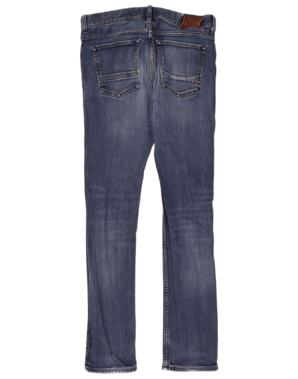 Tommy Hilfiger feminino Bleecker Slim Jeans W30 L32 Azul Algodão