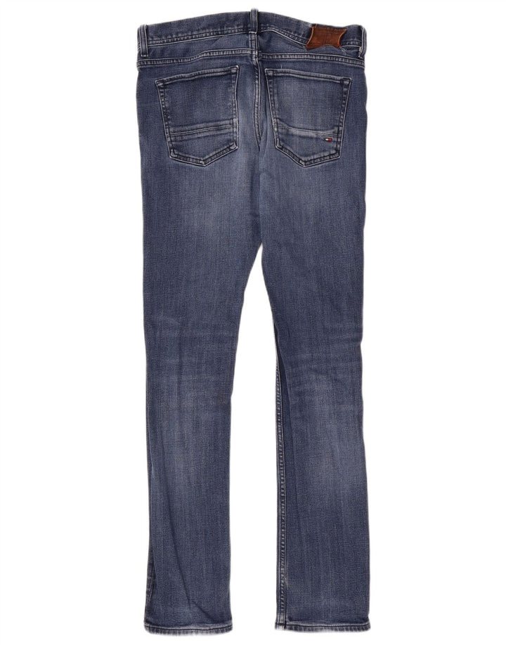 Tommy Hilfiger feminino Bleecker Slim Jeans W30 L32 Azul Algodão