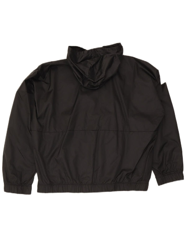 Reebok Womens Oversized Hooded Tracksuit Top Jacket Reino Unido 16/18 Grande Preto