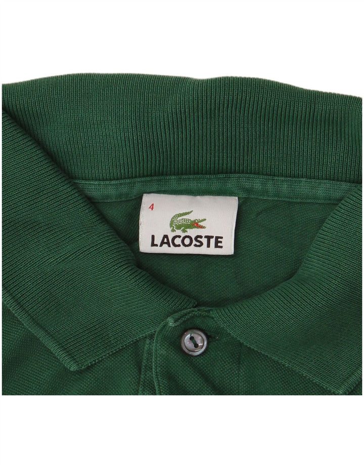 Camisa polo masculina Lacoste tamanho 4 algodão verde médio