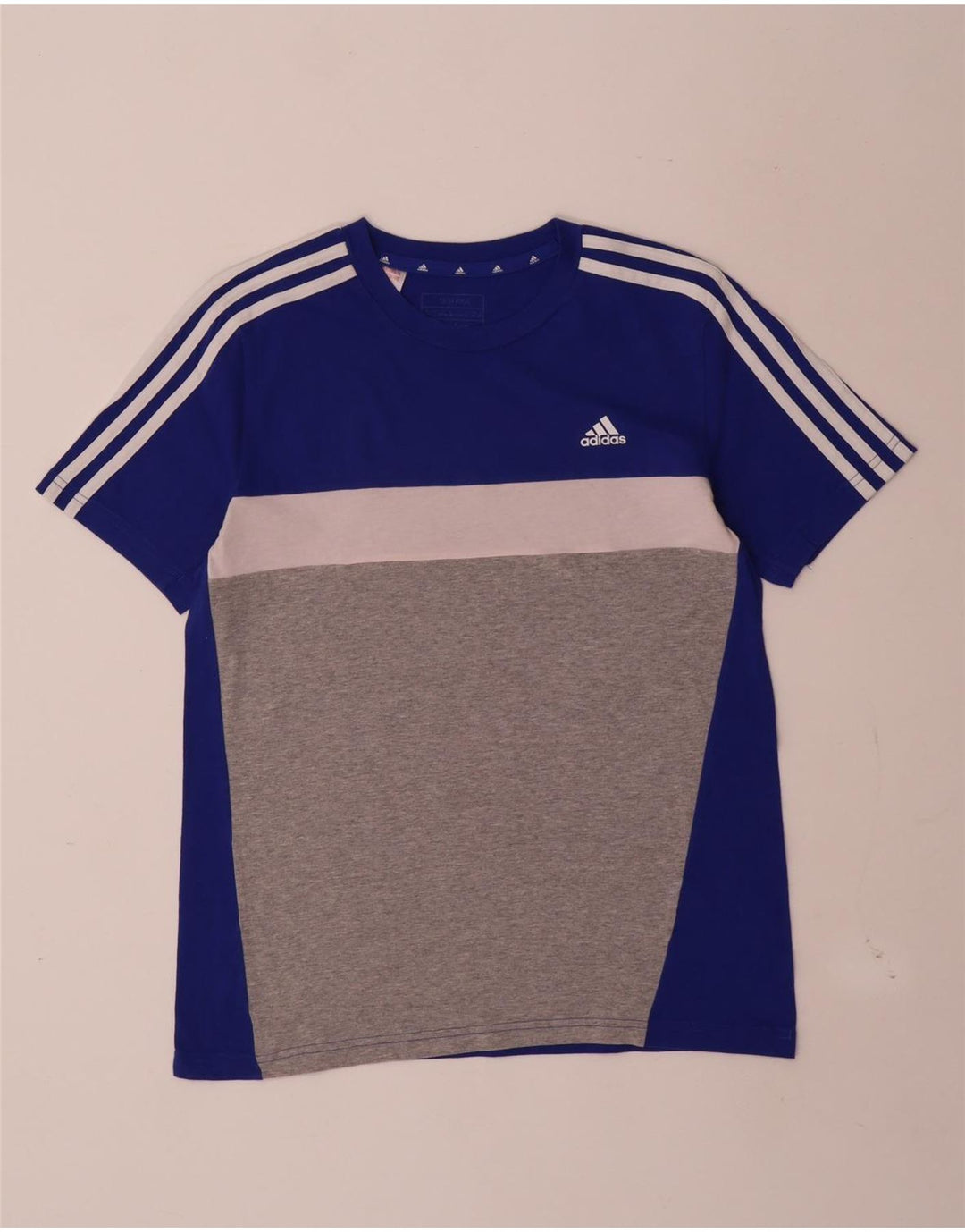 Camiseta Adidas Menino 13-14 Anos Azul Algodão