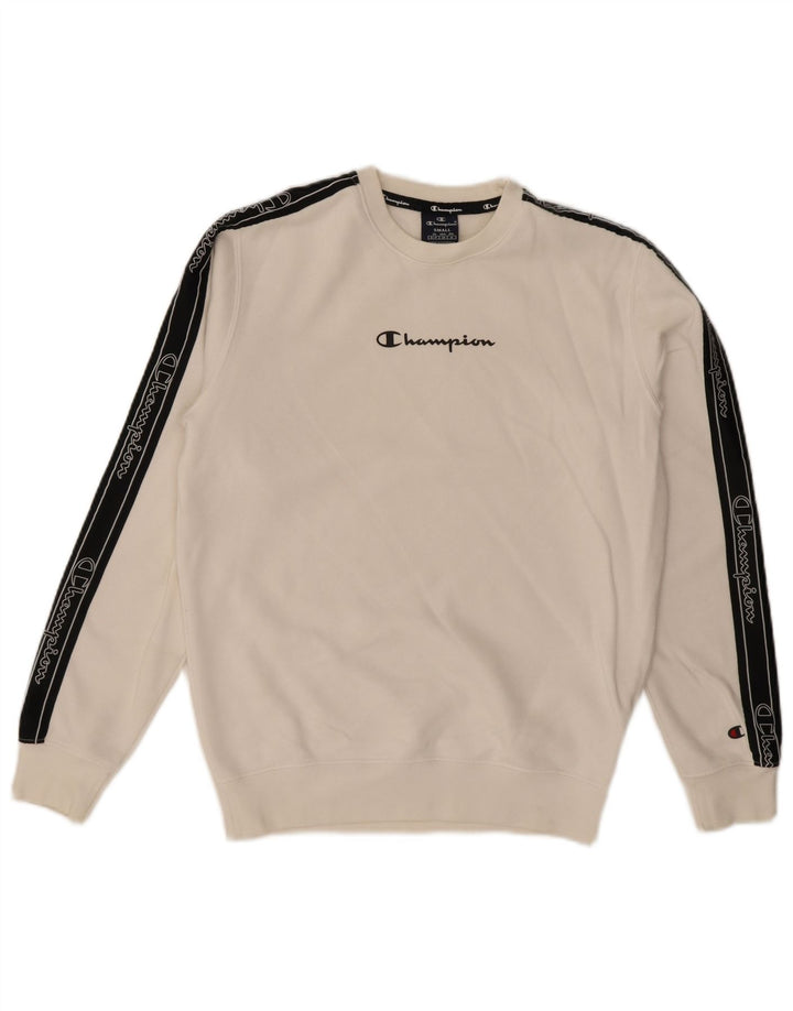 Champion moletom masculino gráfico jumper pequeno algodão colorblock branco