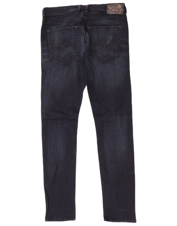 Diesel Mens Tepphar Carrot Slim Jeans W32 L32 Azul Marinho Algodão