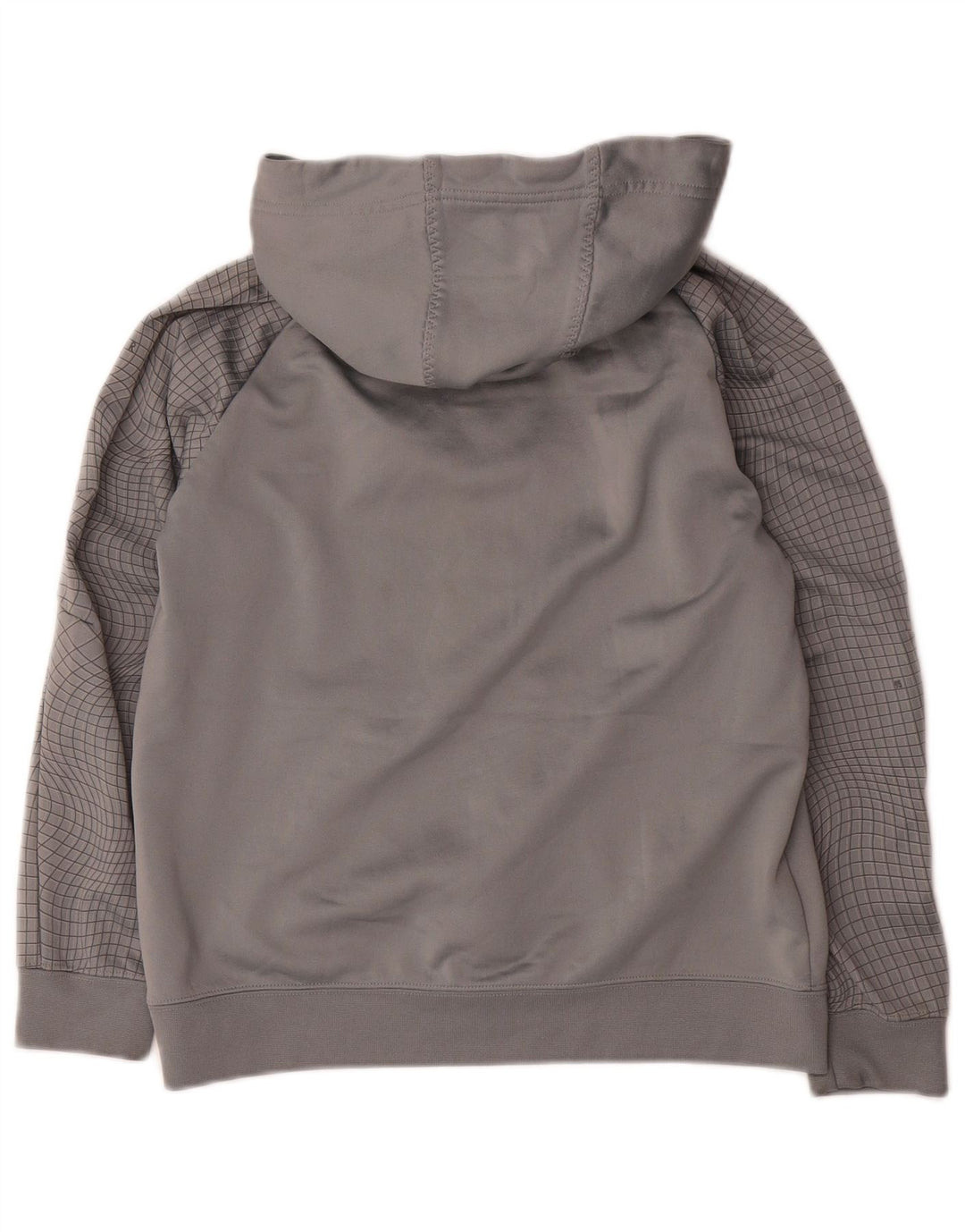 NIKE Boys Graphic Hoodie Jumper 12-13 anos grande cinza xadrez poliéster