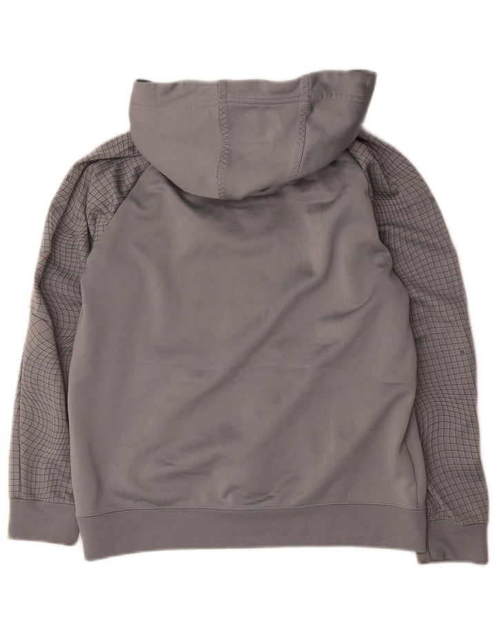 NIKE Boys Graphic Hoodie Jumper 12-13 anos grande cinza xadrez poliéster