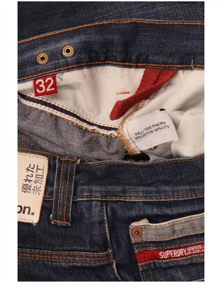 Jeans retos masculinos SUPERDRY W32 L33 algodão azul