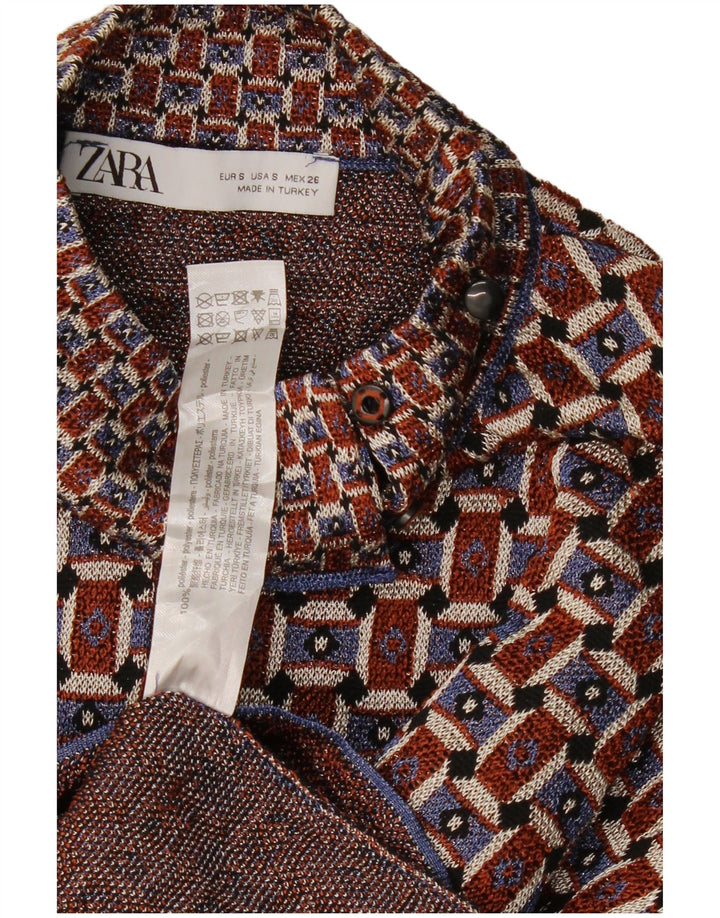 ZARA Suéter feminino oversized com gola de tartaruga Reino Unido 10 pequeno Borgonha