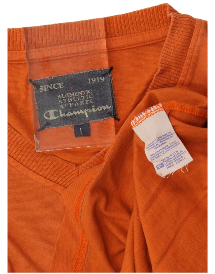 Camiseta masculina Champion grande algodão laranja