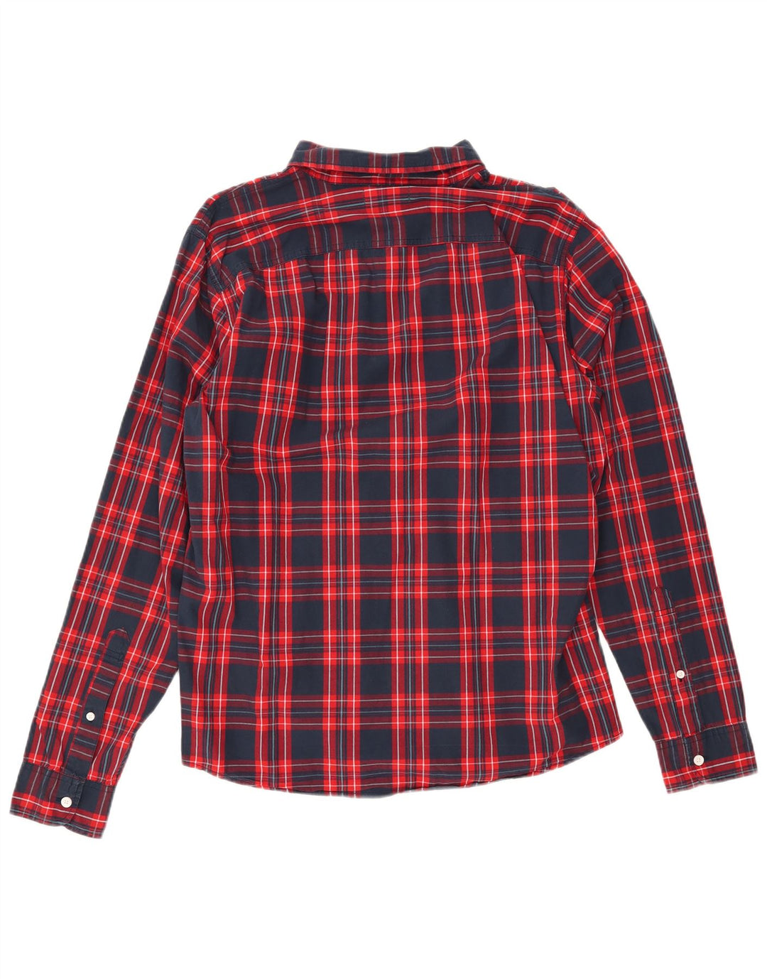 Camisa masculina de flanela HOLLISTER XL azul marinho xadrez algodão