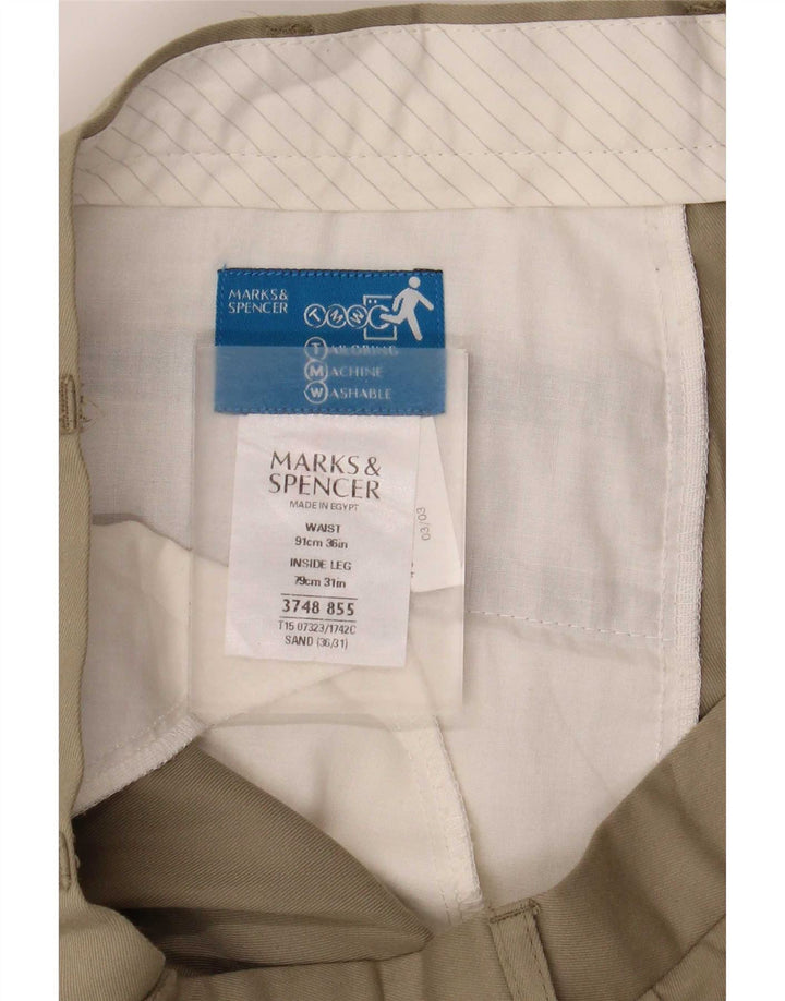 Calça masculina Marks & Spencer com pegged suit W36 L31 poliéster bege
